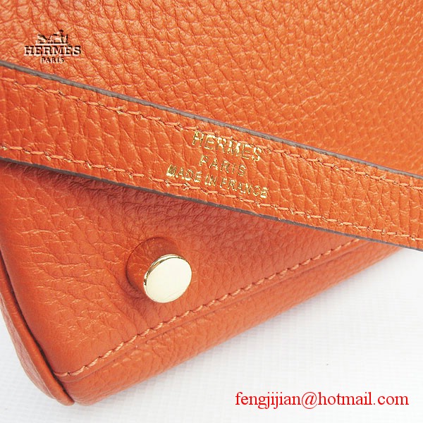 Hermes Kelly 32cm Togo Leather Bag Orange 6108 Gold Hardware